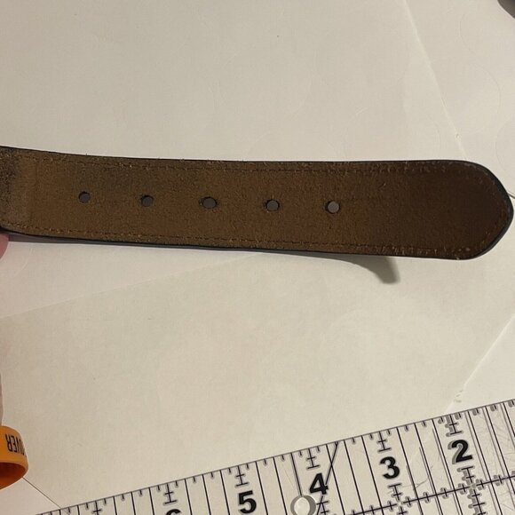 Tommy Hilfiger cowhide buffalo leather brass buckle canvas nautical belt 32/80 - Picture 12 of 16